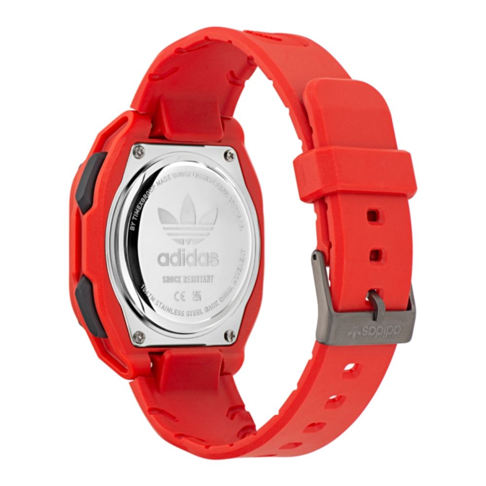 Adidas Red Resin Digital City Tech Two Sport Watch