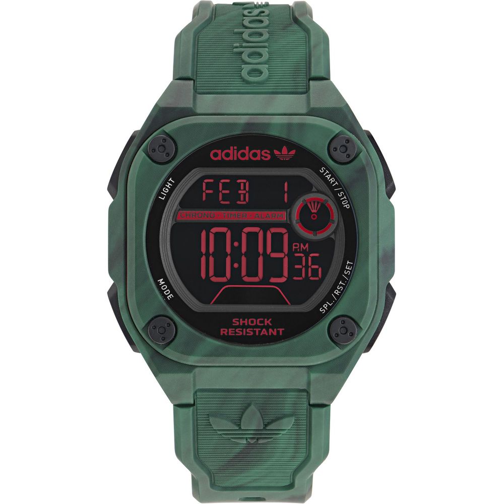 Adidas Green Resin Digital Sport Watch