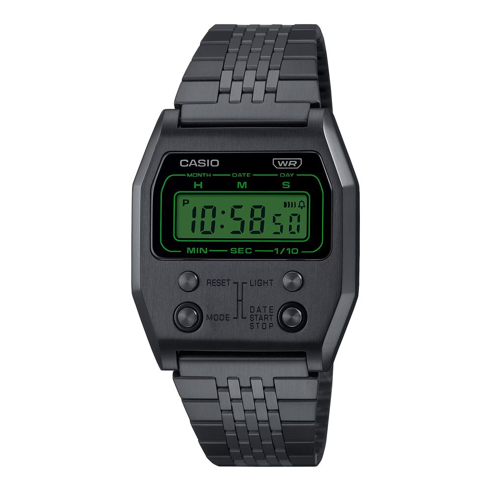 Casio Black Stainless-Steel Digital Watch