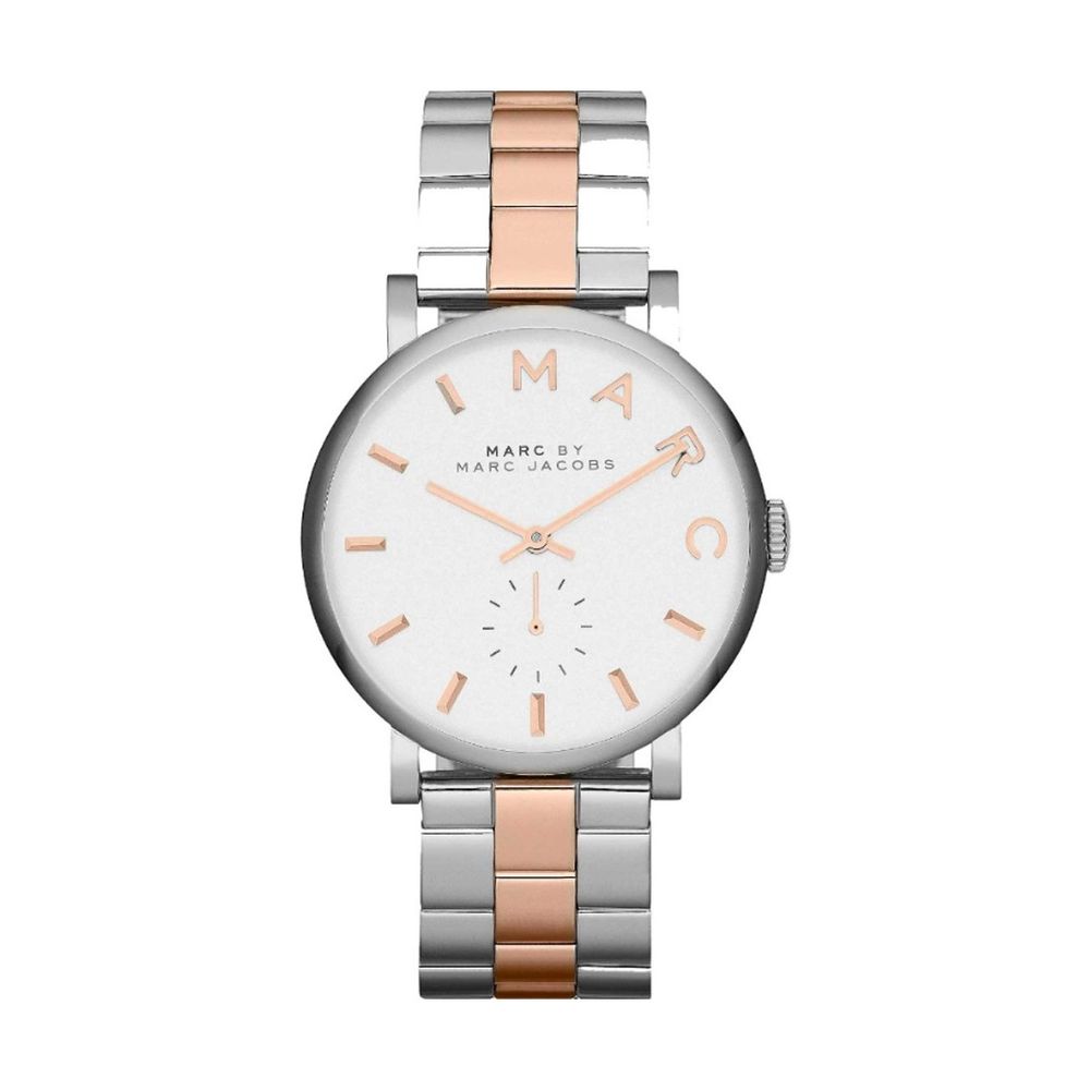 Marc Jacobs Grey Stainless-Steel Quartz Watch – White Dial Edition