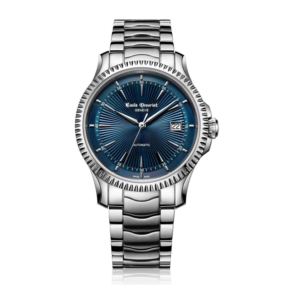 Emile Chouriet Automatic Mechanical Watch - Blue Dial Stainless-Steel Edition